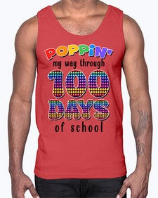 Poppin My Way Through one hundred 649#- one hundred days- Cotton Tank