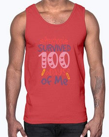 Preschool Grade survived one hundred days of me 684#- one hundred days- Cotton Tank