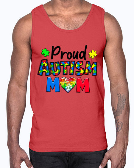 Proud Autism Mom- autism- Cotton Tank