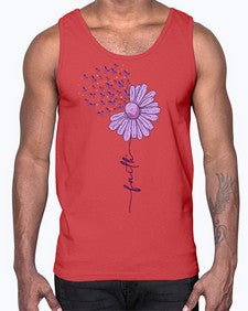 Purple Daisy Faith AlzheimerS Awareness 209#- alzheimers- Cotton Tank