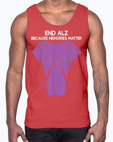Purple Elephant Alzheimer Awareness 211#- alzheimers- Cotton Tank