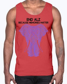Purple Elephant Alzheimer Awareness 212#- alzheimers- Cotton Tank
