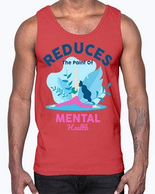 Reduces the Paint of Mental Health 495#- yoga- Cotton Tank