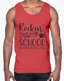 Rockin The School Counselor Life 774#- librarian- Cotton Tank