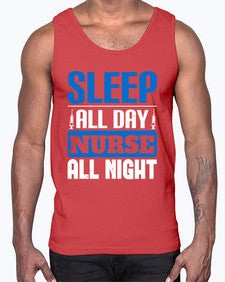 Sleep all day nurse all night Style 1394#- nurse- Cotton Tank