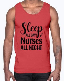 Sleep all day nurses all 1400#- nurse- Cotton Tank