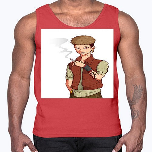 Smoker street boy 61#- anime- Cotton Tank