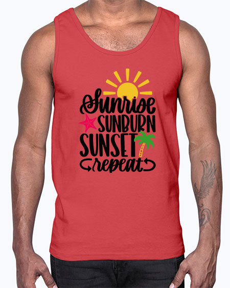 Sunrise Sunburn Sunset Repeat Style 16#- summer- Cotton Tank
