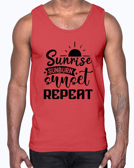 Sunrise sunburn sunset repeat 01#- summer- Cotton Tank