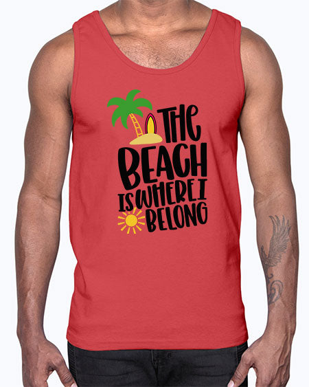 The Beach Is Where I Belong Style 11#- summer- Cotton Tank