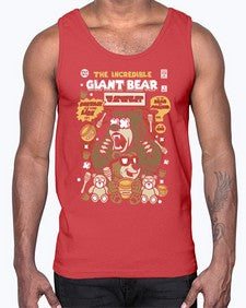 The incredible bear 251#- cartoon animals- Cotton Tank