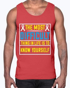The most difficult thing in life is to know yourself Style 16#- Self awareness- Cotton Tank
