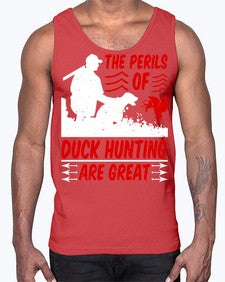 The perils of duck hunting are great Style 14#- ducks- Cotton Tank