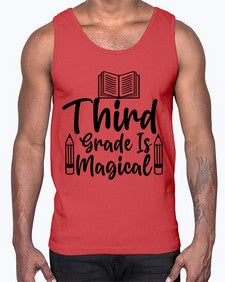 Third Grade Is Magical 961#- third grade- Cotton Tank