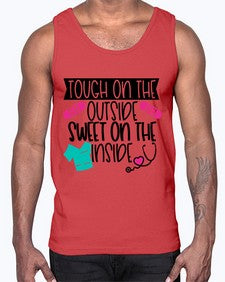 Tough On The Outside Sweet On The Inside Style Style 1581#- nurse- Cotton Tank