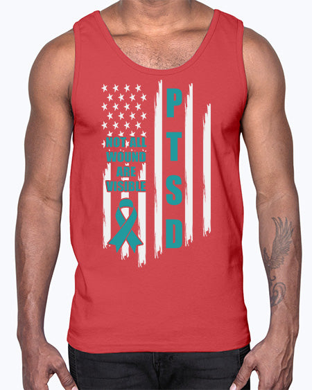 Veteran Not All Wounds Are 5#- PTSD- Cotton Tank