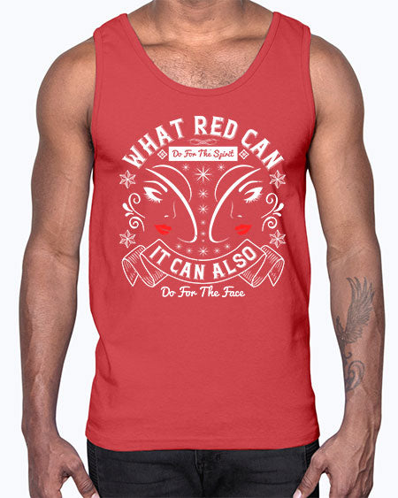 What red can do for the spirit it can also do for the face Style 175#-makeup Cotton Tank