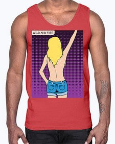 Wild and Free 1248#- art pop art- Cotton Tank