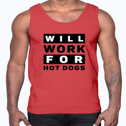 Will Work For Style 1#- dogs- Cotton Tank