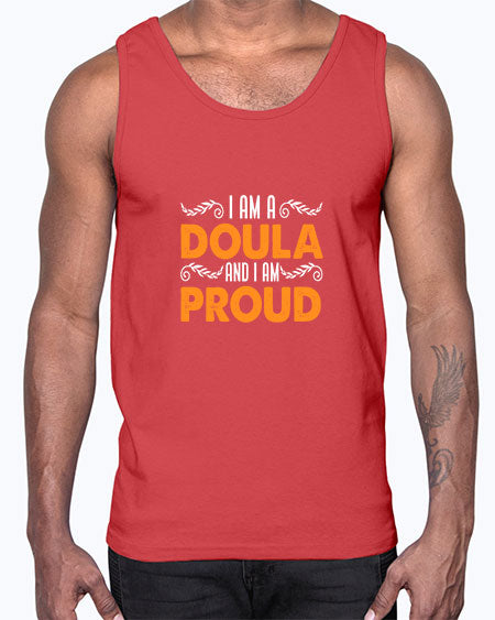 WomensIamadoulaandIamproudgiftforfunnymidwifedoula1652#- doubla- Cotton Tank