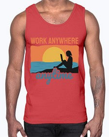 Work Anywhere Anytime 2#- internet- Cotton Tank