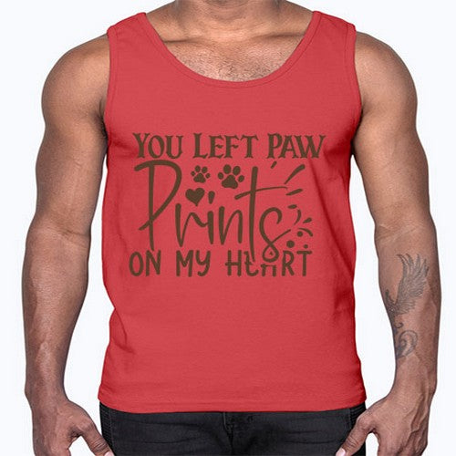 You Left Paw Prints On My Heart Style 53#- dogs- Cotton Tank