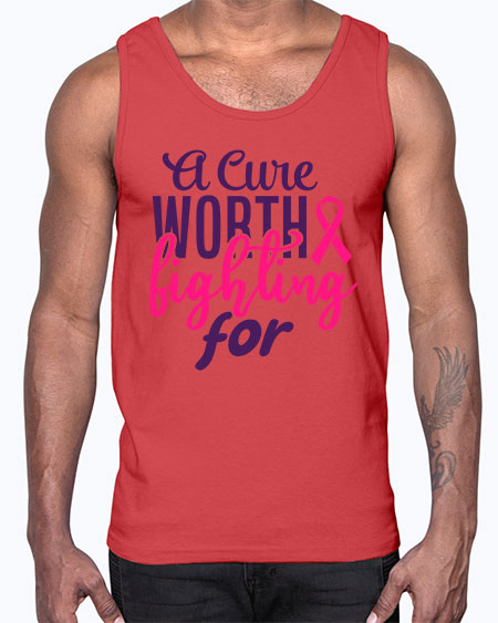 a cure worth fighting for Style 17#- breast cancer- Cotton Tank