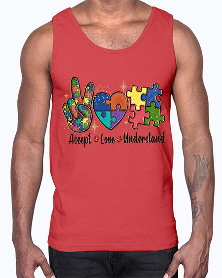 accept love understand 2#- autism- Cotton Tank