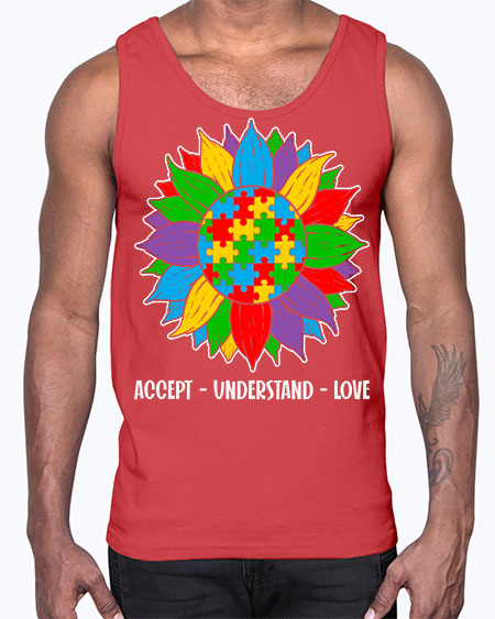 autism accept understand 7#- autism- Cotton Tank