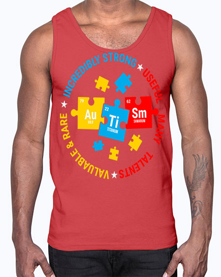 autism elements periodic table awareness 19#- autism- Cotton Tank