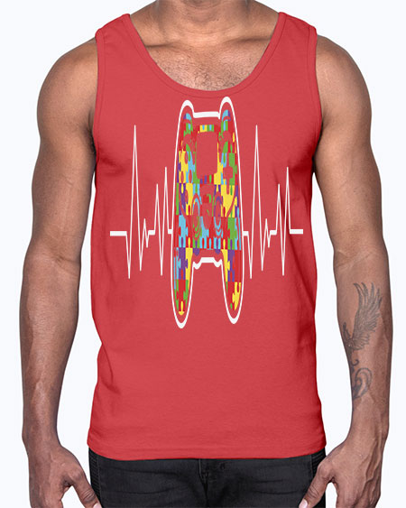 autism gamer heartbeat 27#- autism- Cotton Tank