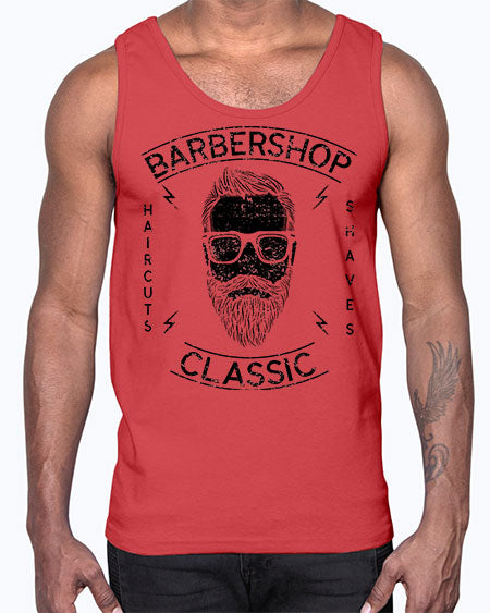 barber shop classic588#- barber- Cotton Tank