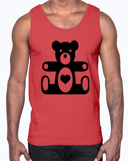 bear with heart 47#- bears - animals- Cotton Tank