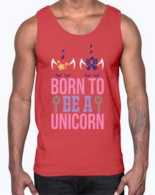 born to be a unicorn 70#- unicorn- Cotton Tank