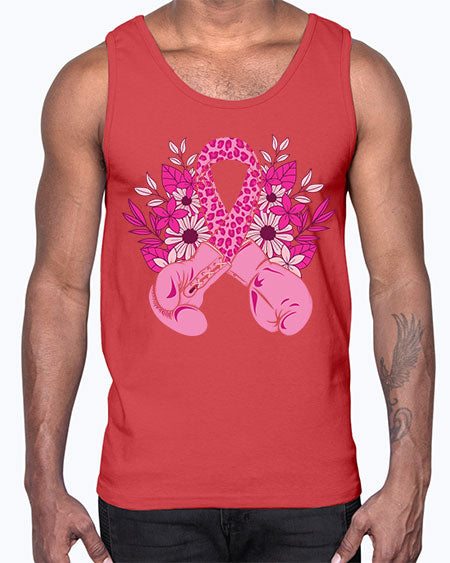 boxing gloves breast cancer- breast cancer- Cotton Tank