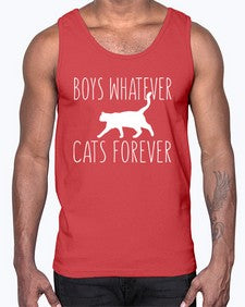 boys whatever cats forever- cats- Cotton Tank