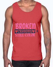 broken crayons still color Style 134#- motivation- Cotton Tank