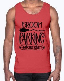 broom parking witches only 46#- witch- Cotton Tank