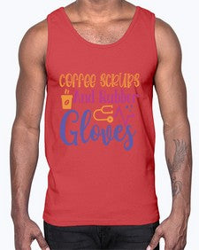 coffee scrubs and rubber gloves Style 662#- nurse- Cotton Tank