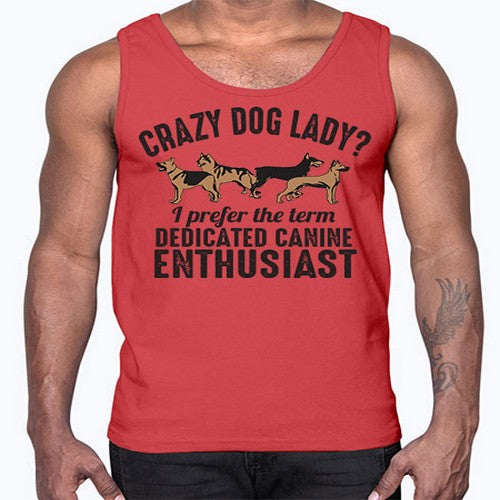 crazy dog lady- dogs- Cotton Tank