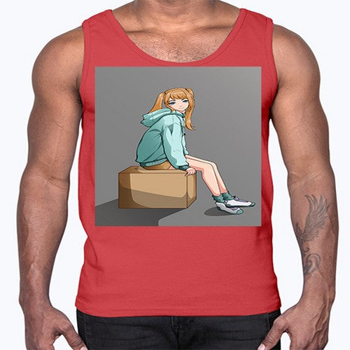 cute casual girl using jacket 49#- anime- Cotton Tank