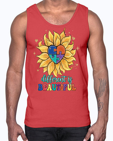 different is beautiful- autism- Cotton Tank
