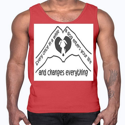 dog changes everything 75#- dogs- Cotton Tank