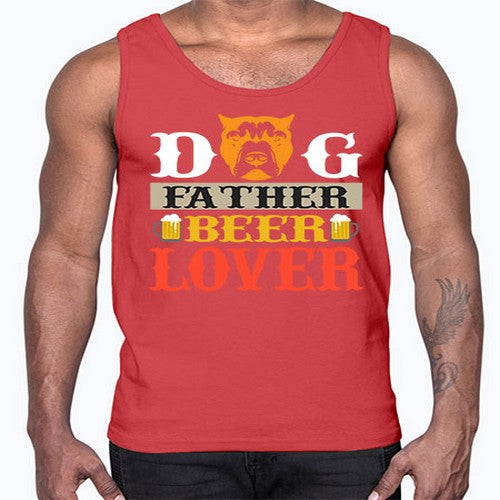 dog father beer lover 76#- dogs- Cotton Tank
