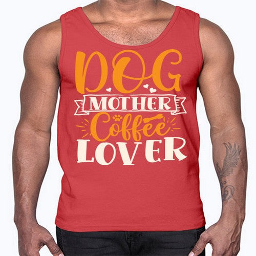 dog mother coffee lover 87#- dogs- Cotton Tank