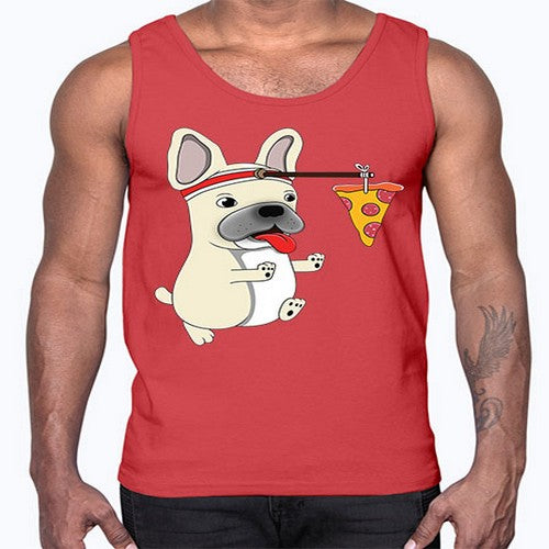 dog pizza funny shirt 90#- dogs- Cotton Tank