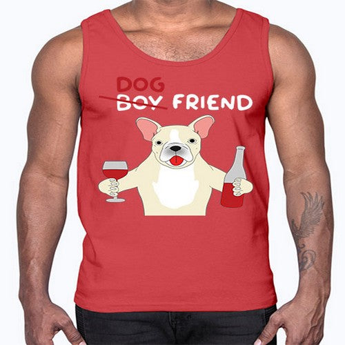 dog wine friend 93#- dogs- Cotton Tank