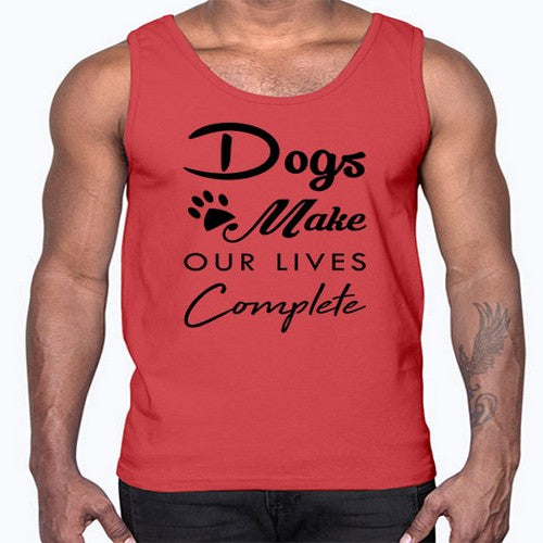 dogs make our lives 133#- dogs- Cotton Tank