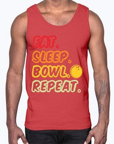 eat sleep bowl repeat 349#- bowling- Cotton Tank
