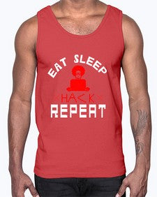 eat sleep hack repeat 48#- computer- Cotton Tank